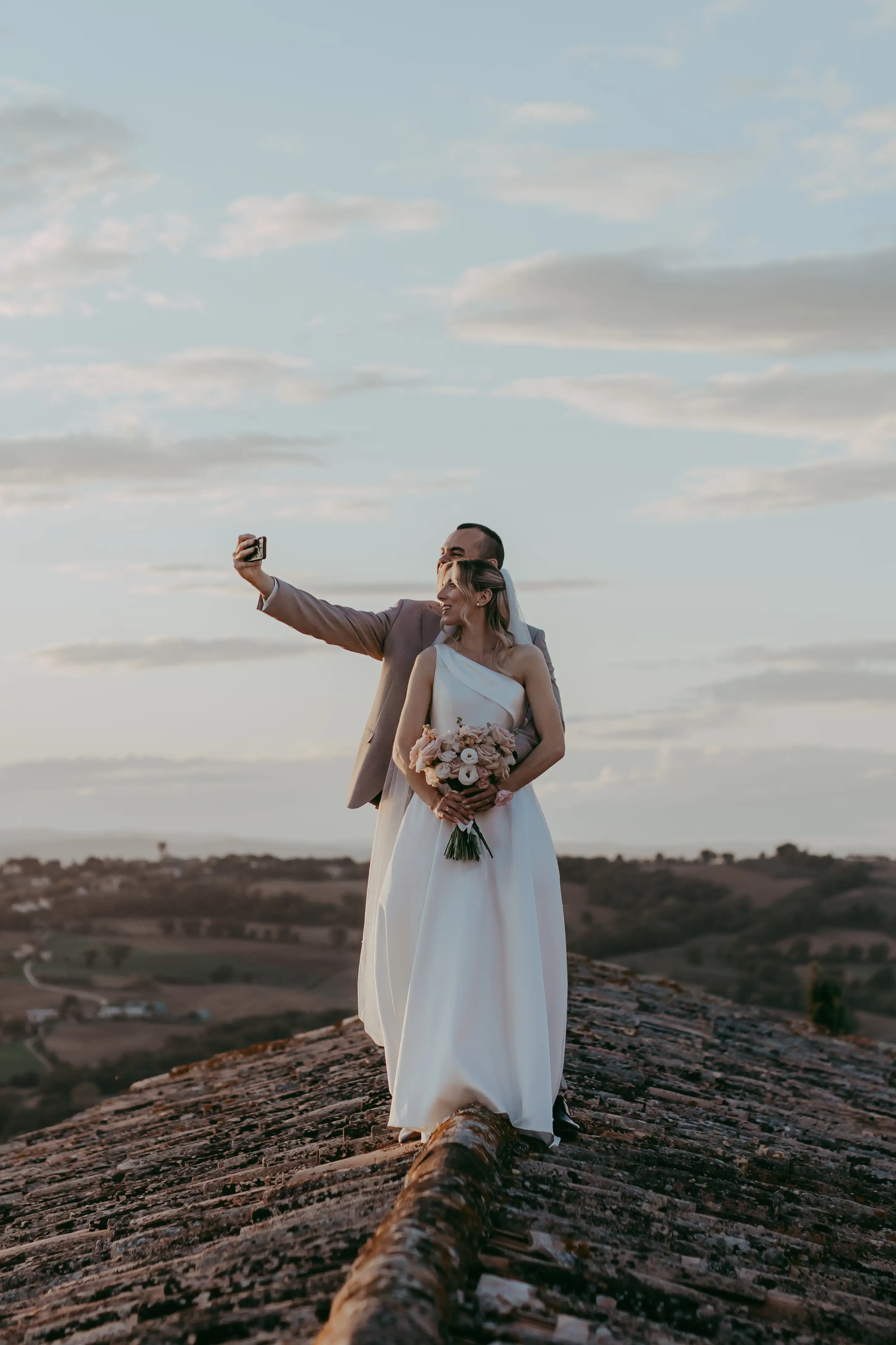 Couple selfie at sunset